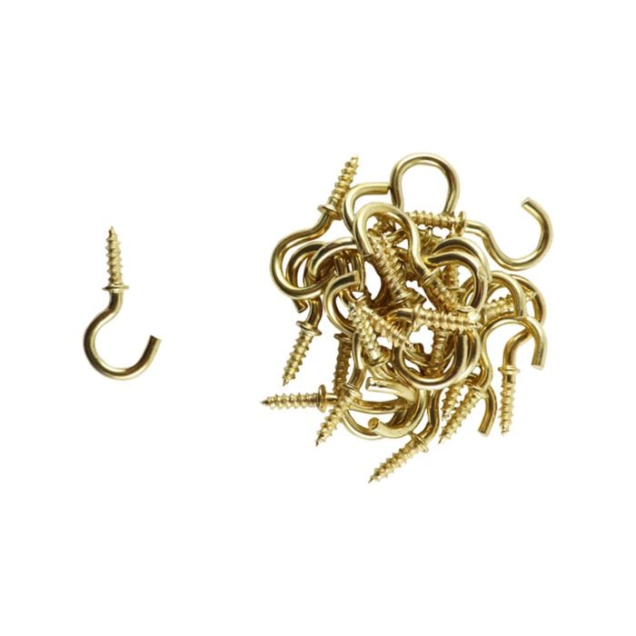 Everhang 7mm Brass Plated Cup Hook - 25 Pack