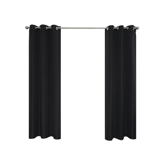 Windoware 180 x 223cm Black Urban Room Darkening Eyelet Curtain - 1 Pack - Black