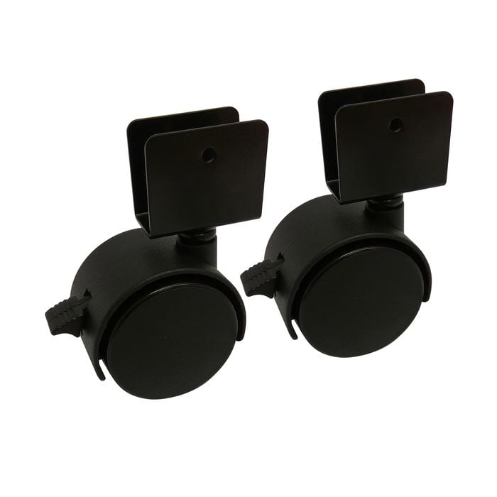 Move It 50mm 34kg Black Nylon U Bracket Swivel Plate With Brake Castor - 2 Pack