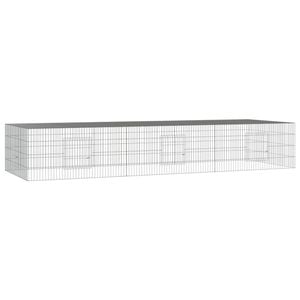 vidaXL 3-Panel Rabbit Cage Animal Hutch Pet Enclosure Playpen Galvanised Iron