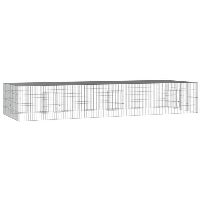 vidaXL 3-Panel Rabbit Cage Animal Hutch Pet Enclosure Playpen Galvanised Iron