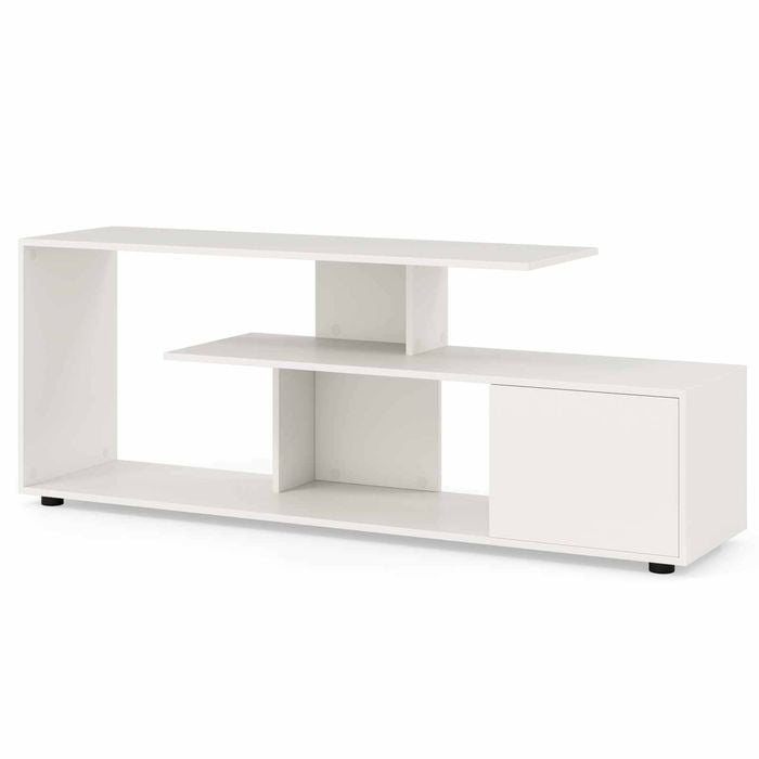 Costway 55" Tv Stand 3tier Media Console Table Entertainment White