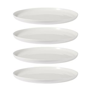 4x Maxwell & Williams White Basics Porcelain High Rim Plate Dinnerware 23cm