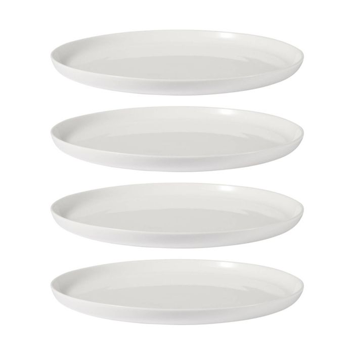 4x Maxwell & Williams White Basics Porcelain High Rim Plate Dinnerware 23cm