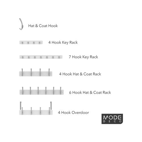 MODE 7 Brushed Nickel Hooks On White Board Key Rack - Bunnings New Zealand