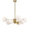 Telbix Marsten Contemporary Pendant Hanging Lamp Light Metal Glass Antique Gold Opal Matt