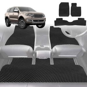 6D Diamond Car Floor Mats for Ford Everest 2015-2021-Ultimate Set-Black-Outback GT