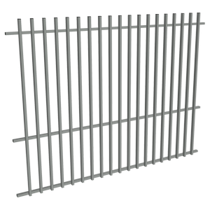 ProtectorAl 1201-2399W x 1800H Palladium Silver Aluminium Batten Pool Fence Panel with Mid Rail