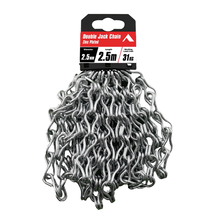 Pinnacle 2.5mm x 2.5m Zinc Plated Double Jack Chain