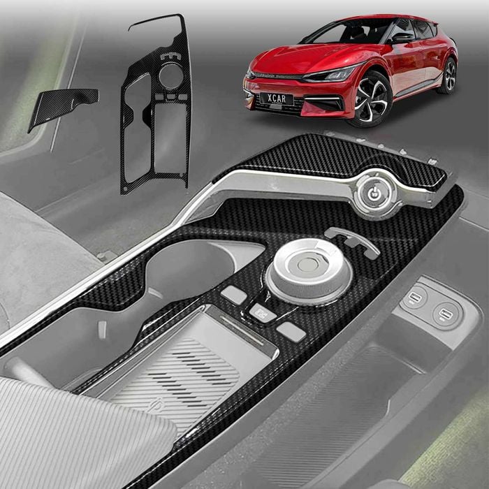 Gear Shift Frame Trim for Kia EV6 2021-Onwards Carbon Fiber Style Center Console Cover Protector