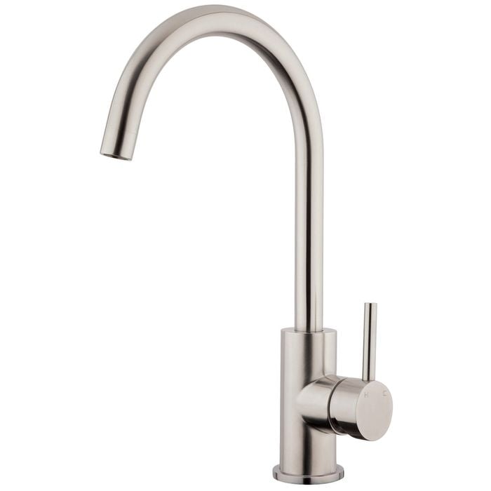 Foreno Stainless Steel E-Steel Minimal Gooseneck Sink Mixer