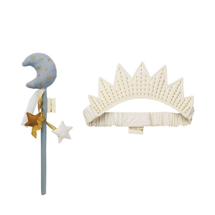 2pc Fabelab Cotton Moon Fairy Wand & Tiara Set Dress-Up Accessory Kids 3-6y