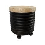 Willow & Silk Round Black Side Table