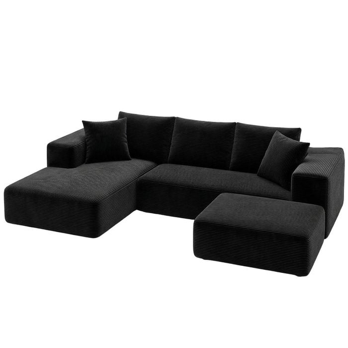 Artiss Modular Sofa Bed With Ottoman Sectional Boneless Couch Corduroy Compressed Sofa