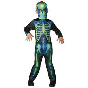 Rubies Neon Skeleton Glow In The Dark Boys/Kids Dress Up Party Costume Size M