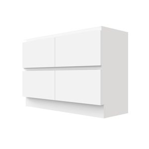 Stein 1200 x 450 x 810mm White Select Floor Standing Handleless Vanity - Cabinet Only