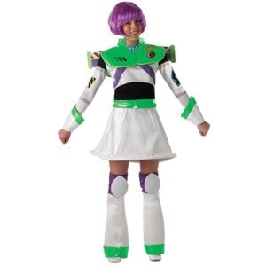 Buzz Toy Story Lady Halloween Costume Adult Official Disney Pixar Deluxe Dress with Wig and Wings, Small