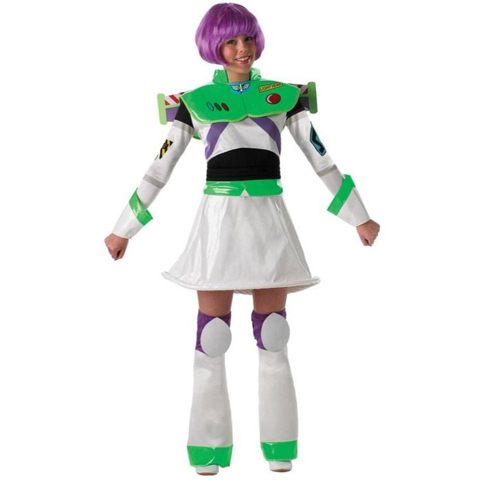Buzz Toy Story Lady Halloween Costume Adult Official Disney Pixar Deluxe Dress with Wig and Wings, Small