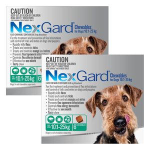 Nexgard Chewables For Medium Dogs (10.1 - 25 Kg) Green 12 Chews