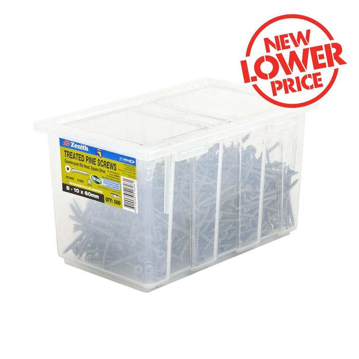 Zenith 8 - 10 x 60mm Tufcote Countersunk Rib Head Treated Pine Screws - 500 Pack