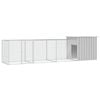 vidaXL Chicken Cage Grey Galvanised Steel Chicken Coop Hen House Run Outdoor