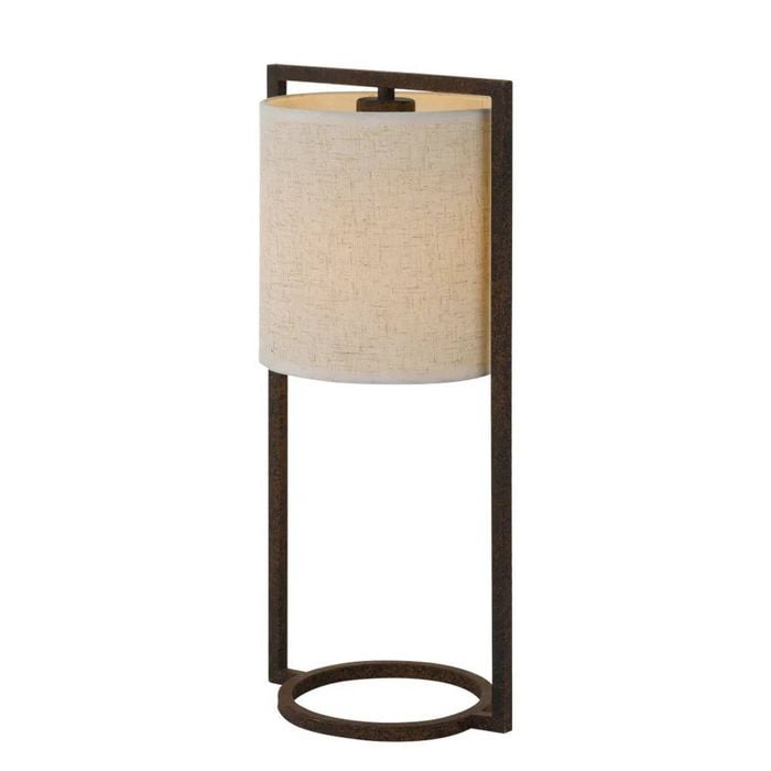 Telbix Loftus Industrial Table Desk Lamp Light Metal Fabric Sand Rusty