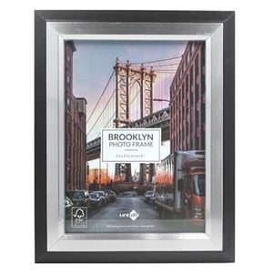 Unigift Brooklyn Wooden/Glass Picture Photo Frame 15x20cm Black/Silver