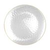 6x 10pc Partyware Heavy Duty Dimple Plates Set W/ Gold Rim 250mm Clear