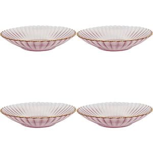 4PK LVD Glass Dish Decorative Home/Dining Tableware 19.5cm Plum/Gold