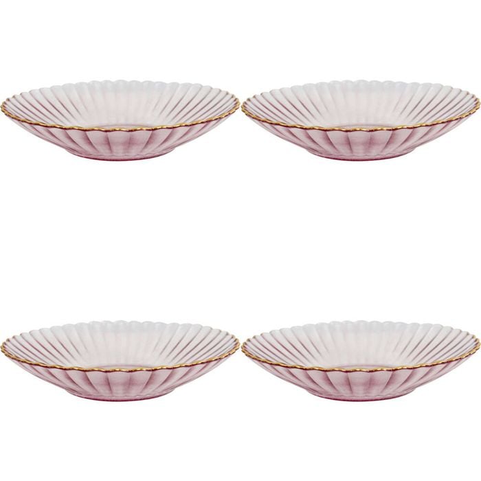 4PK LVD Glass Dish Decorative Home/Dining Tableware 19.5cm Plum/Gold