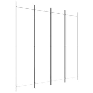 vidaXL 4-Panel Room Divider White Fabric Privacy Screen Room Separator Folding