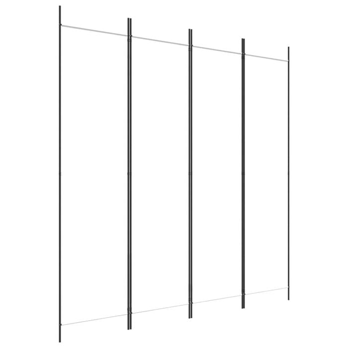vidaXL 4-Panel Room Divider White Fabric Privacy Screen Room Separator Folding
