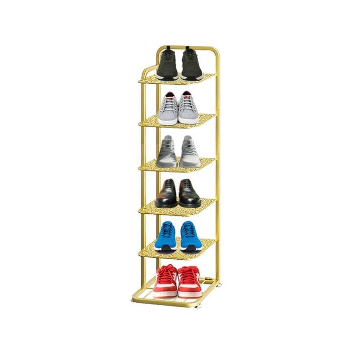 SOGA 6 Tier Gold Metal Shoe Organiser