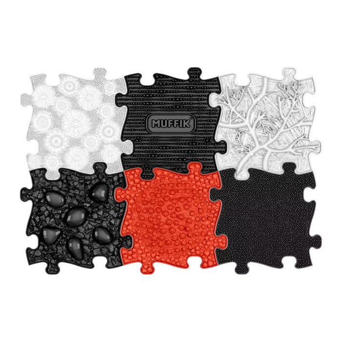 TINNITOTS - 6 Piece Set - MIXED - Muffik Tots Vision Set - Sensory Floor Mats