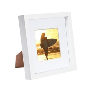 Nicola Spring 8" x 8" White 3D Box Photo Frame - 4" x 4" Mount