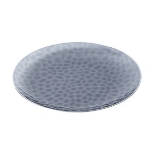 6x 10pc Partyware Heavy Duty Dimple Plates Set W/ Silver Rim 250mm Black
