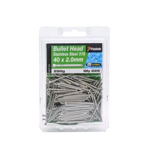 Paslode 40 x 2.0mm 250g Bullet Head Stainless Steel Nails - 225 Pack