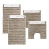 4pc Algodon Polyester Lawson Plush Bath Runner Mat Set Taupe