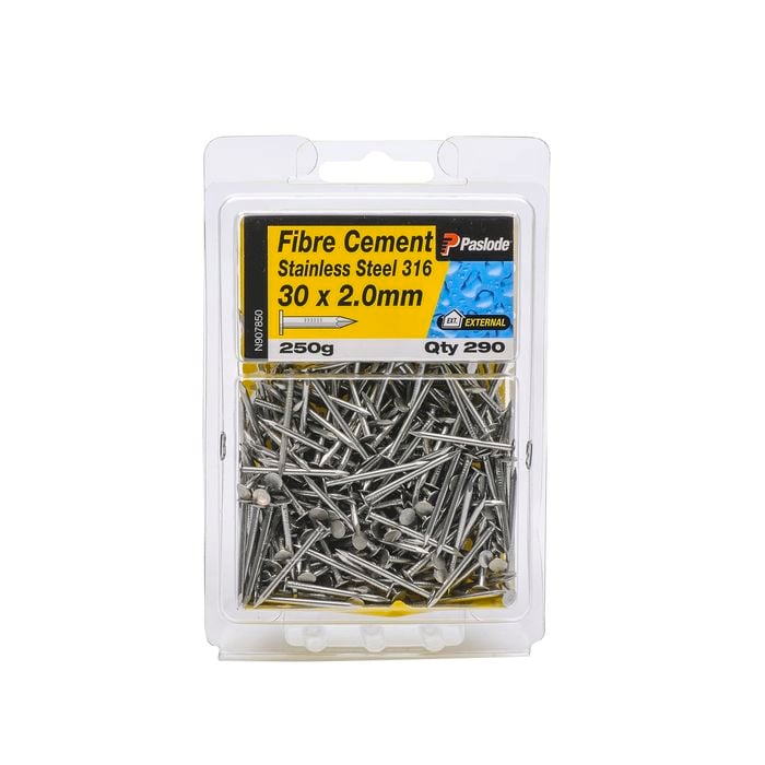 Paslode 30 x 2.0mm 250g Stainless Steel Fibre Cement Nails - 290 Pack