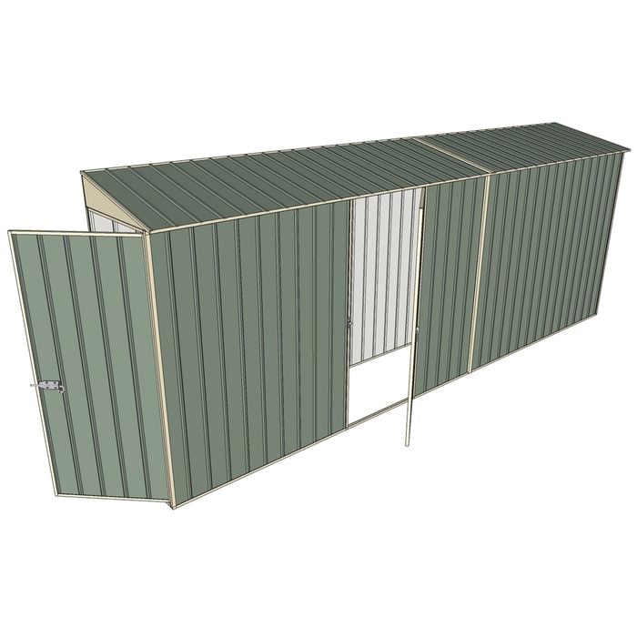 Build-a-Shed 0.8 x 5.2 x 2m Hinged Door Tunnel Shed With Single Hinged Side Door - Green