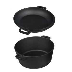 TOQUE 2-In-1 Pre-Seasoned Cast Iron Pan and Pot Set