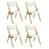 Levede 4pcs PU Upholstery Dining Chairs Solid Wood - Beige
