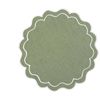 Casa Domani Banda Scallop Placemat - 38cm Green