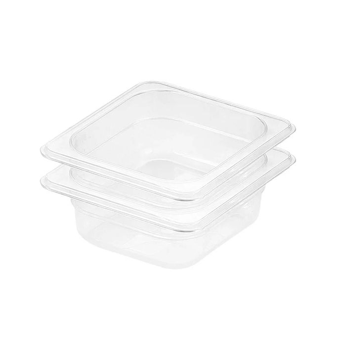 SOGA 1/6 GN Polycarbonate Food Pan 65mm Clear 2 Pack