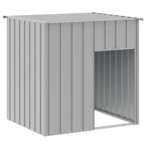vidaXL Dog House Dog Kennel with Roof Dog Crate Light Grey Galvanised Steel 110x103x109 cm