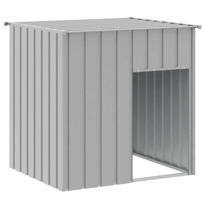 vidaXL Dog House Dog Kennel with Roof Dog Crate Light Grey Galvanised Steel 110x103x109 cm