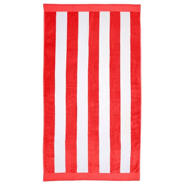 Bambury Classic Stripe Beach Towel - Poppy