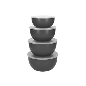 4pc KitchenAid Meal Prep Storage Cointainer/Bowls With Lids Charcoal Grey