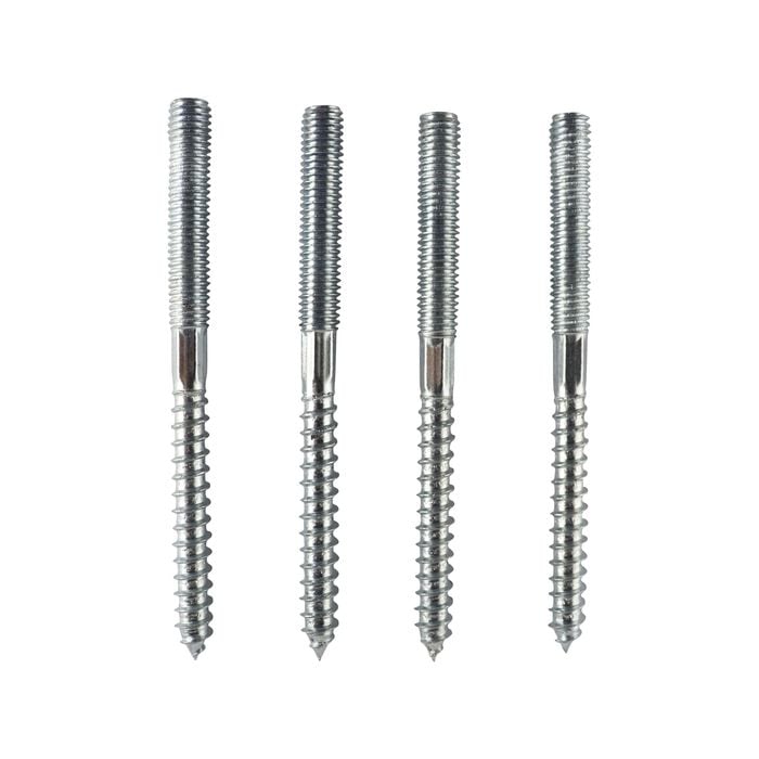 Everhang M8 x 100mm Zinc Plated Hanger Bolt - 4 Pack