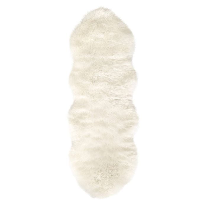 MaxFind 55 x 160cm White Double Sheepskin